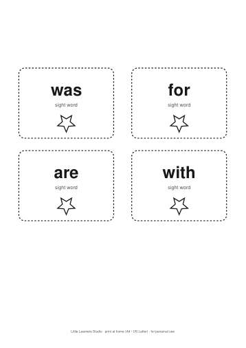 Sight Words Flashcards page preview 2
