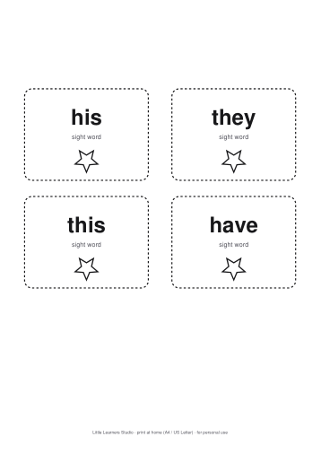 Sight Words Flashcards page preview 3