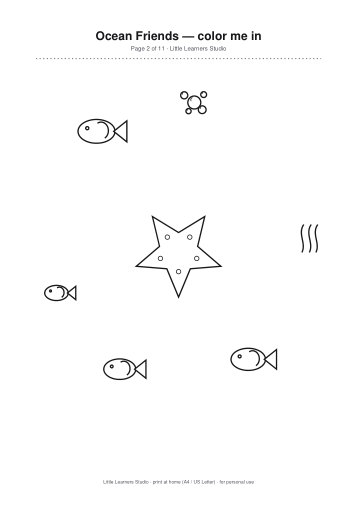 Ocean Friends Coloring Pack Vol. 4 page preview 2