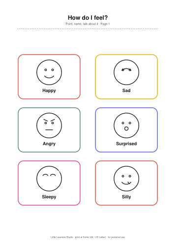 Feelings & Emotions Cards page preview 1