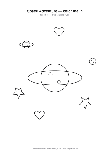Space Adventure Coloring Pack Vol. 5 page preview 1