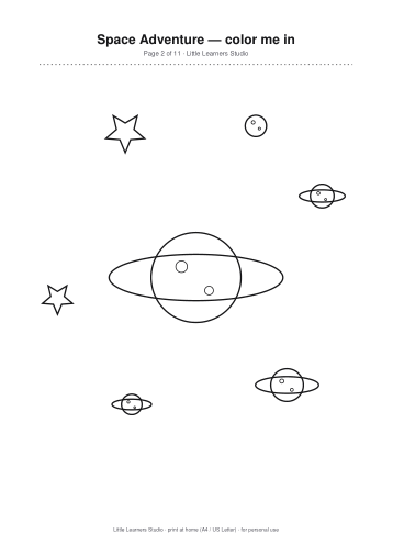 Space Adventure Coloring Pack Vol. 5 page preview 2