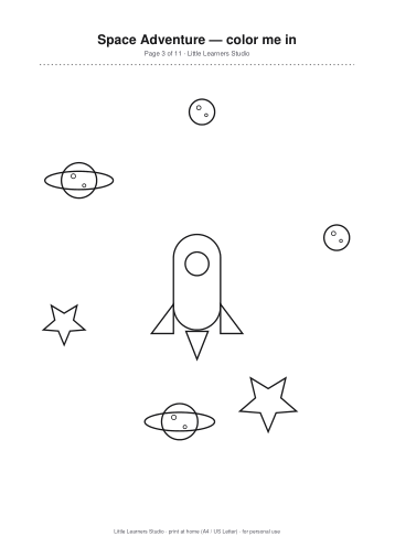 Space Adventure Coloring Pack Vol. 5 page preview 3