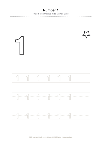 Number School — Trace 1 to 20 page preview 1