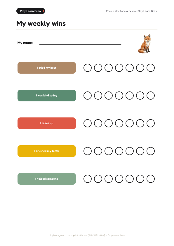 Woodland Animals Reward Chart Set