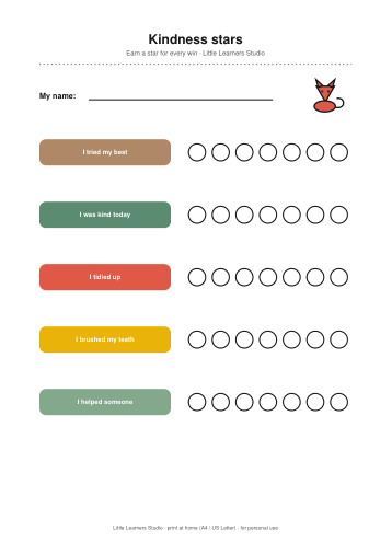 Woodland Animals Reward Chart Set page preview 2