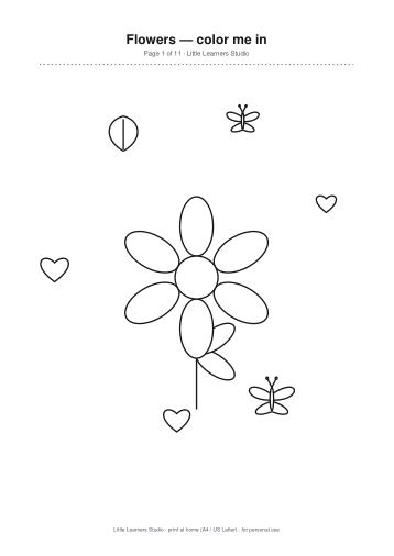 Flowers Coloring Pack Vol. 5 page preview 1