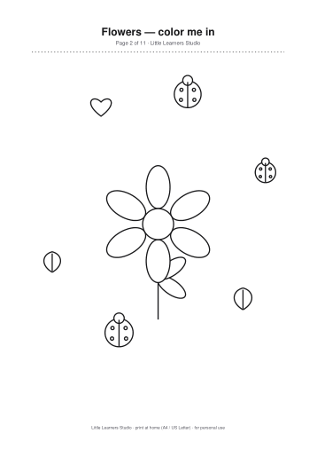 Flowers Coloring Pack Vol. 5 page preview 2