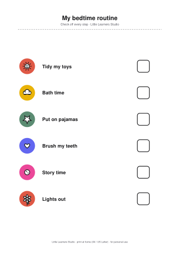 Morning & Bedtime Routine Charts page preview 2