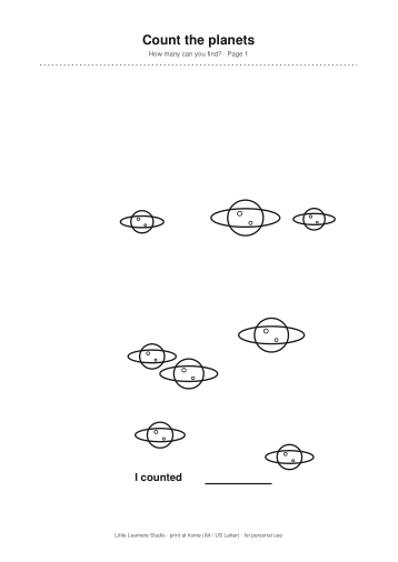 Space Adventure Activity Pack page preview 1
