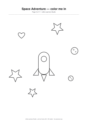 Space Adventure Coloring Pack Vol. 8 page preview 3