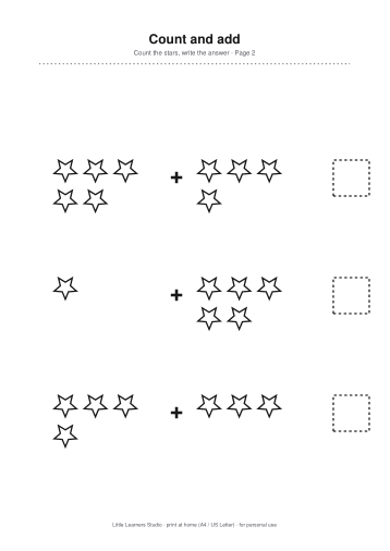 Addition to 10 Worksheets page preview 2