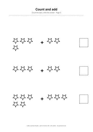 Addition to 10 Worksheets page preview 3