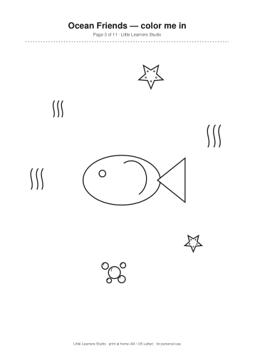 Ocean Friends Coloring Pack Vol. 5 page preview 3