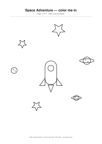 Space Adventure Coloring Pack Vol. 4 page preview 1