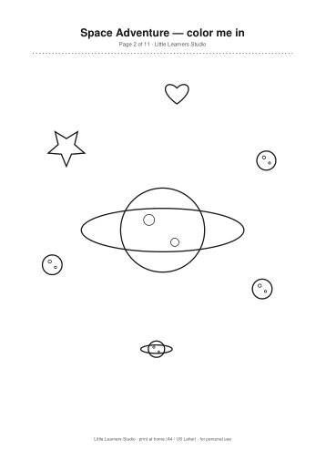 Space Adventure Coloring Pack Vol. 4 page preview 2