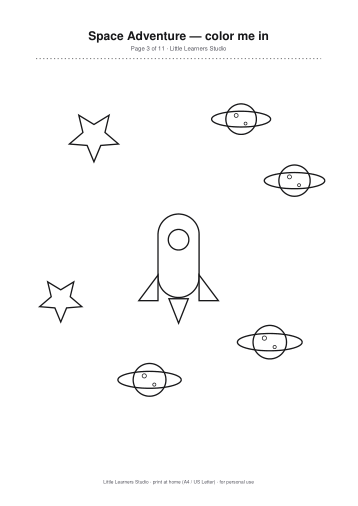 Space Adventure Coloring Pack Vol. 4 page preview 3