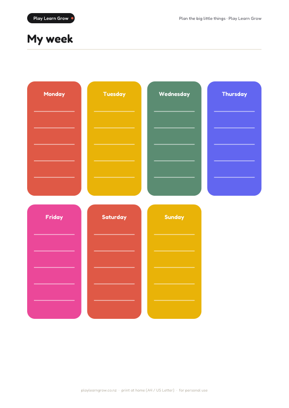 Weekly Family Planner