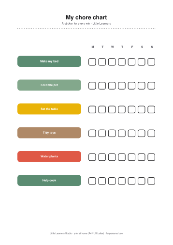 Chore Chart Pack page preview 1