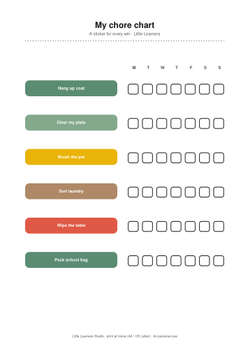 Chore Chart Pack page preview 3