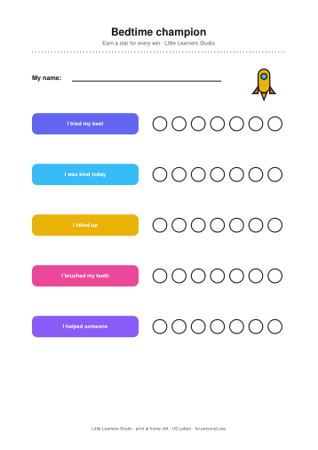 Space Adventure Reward Chart Set page preview 3