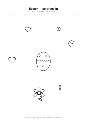 Easter Coloring Pack Vol. 2 page preview 1