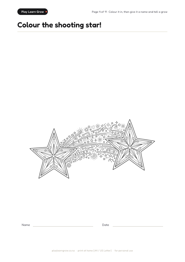 Colour the shooting star!