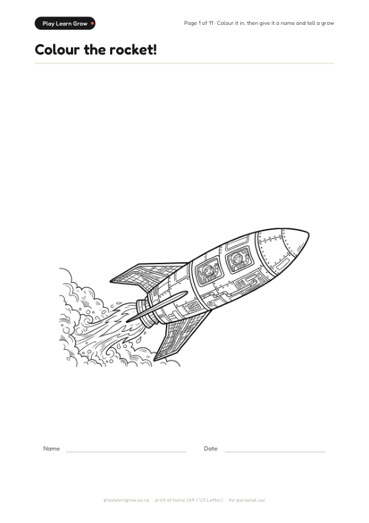 Colour the rocket! page preview 1