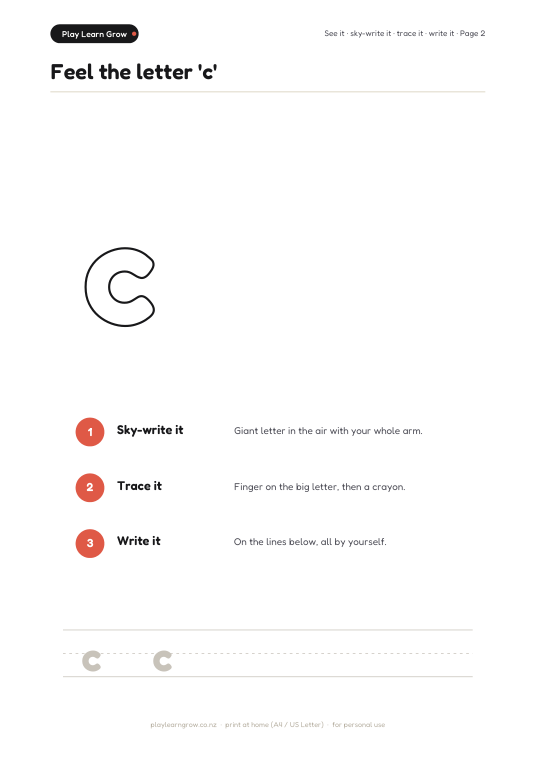 Feel the letter 'c' page preview 1