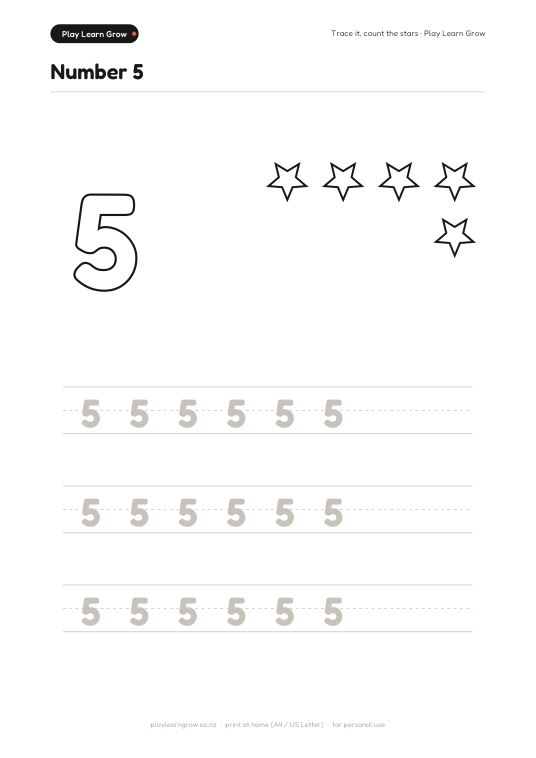 Number 5 — trace & write page preview 1