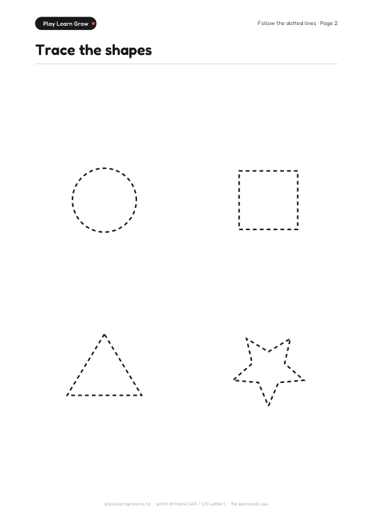 Trace the shapes page preview 1