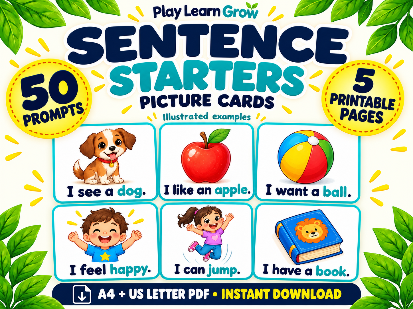 Sentence Starter Picture Cards