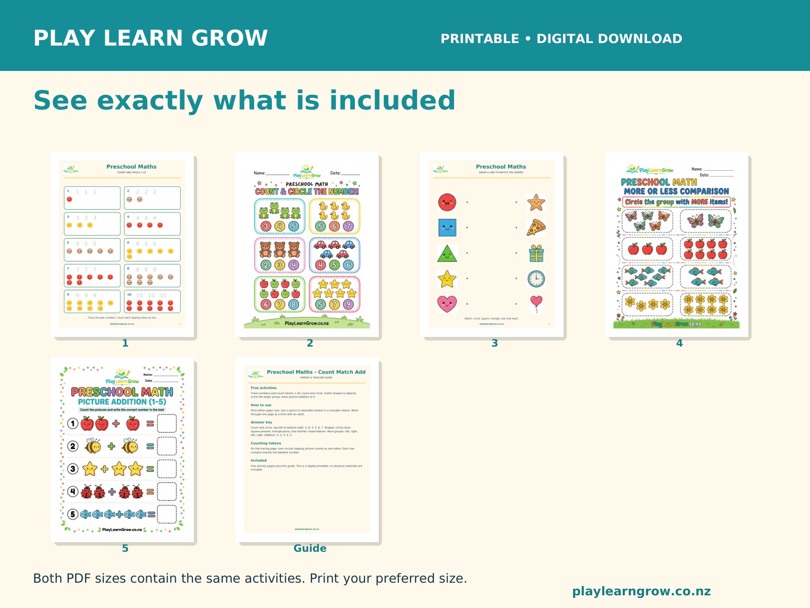 Preschool Maths - Count Match Add preview 2