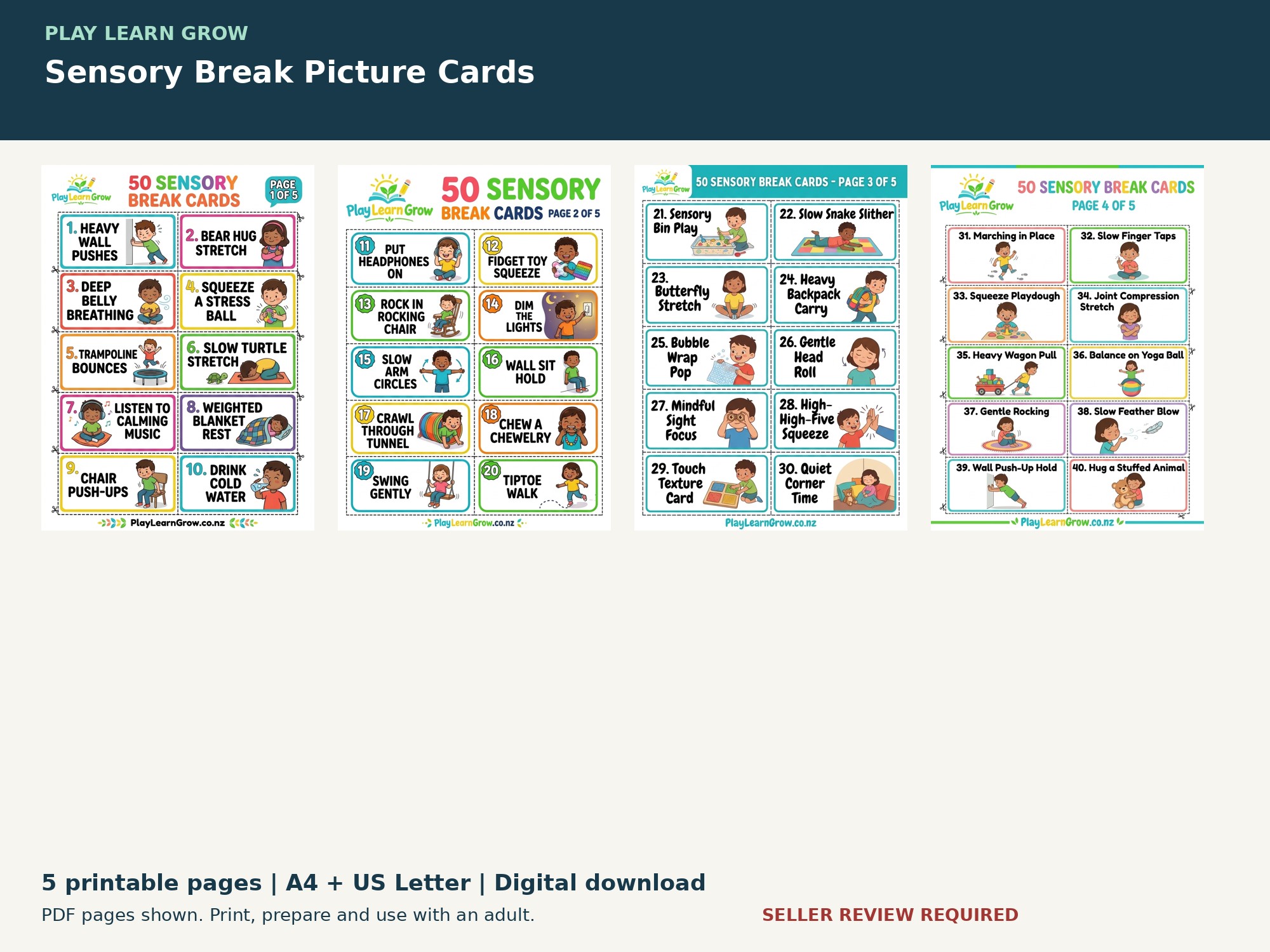 Sensory Break Picture Cards preview 2