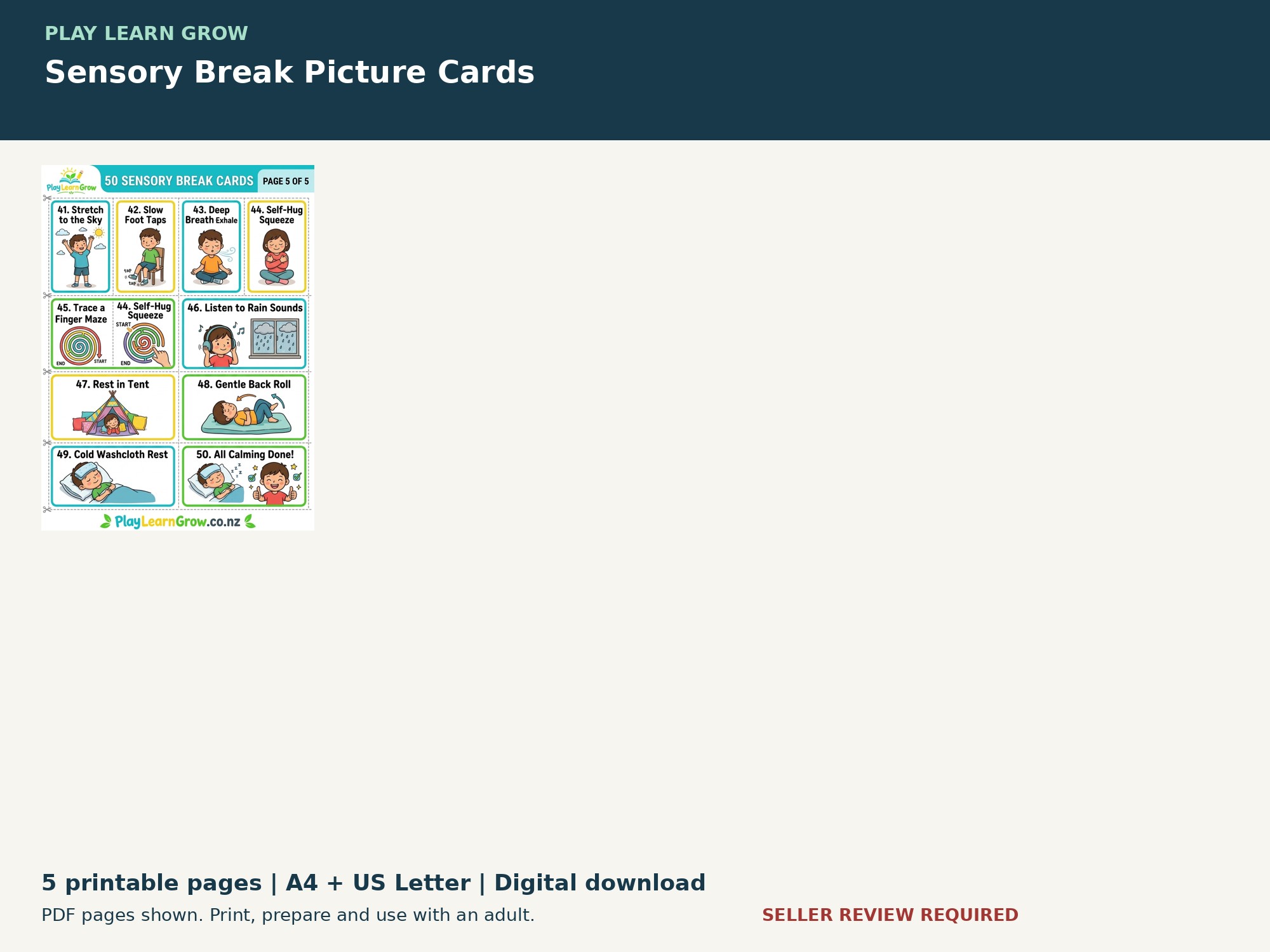 Sensory Break Picture Cards preview 3