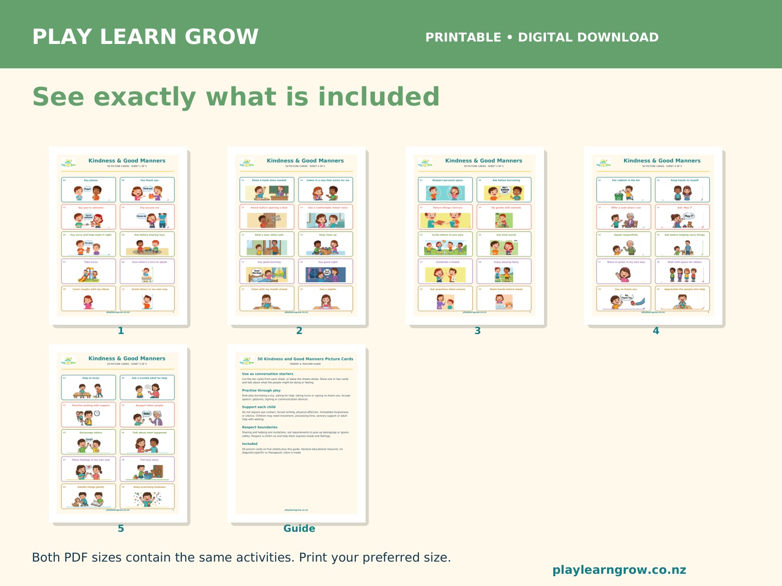 50 Kindness and Good Manners Picture Cards preview 2