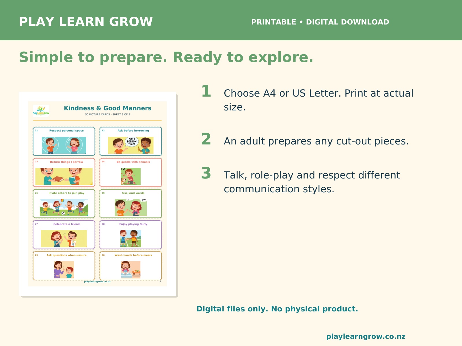 50 Kindness and Good Manners Picture Cards preview 3