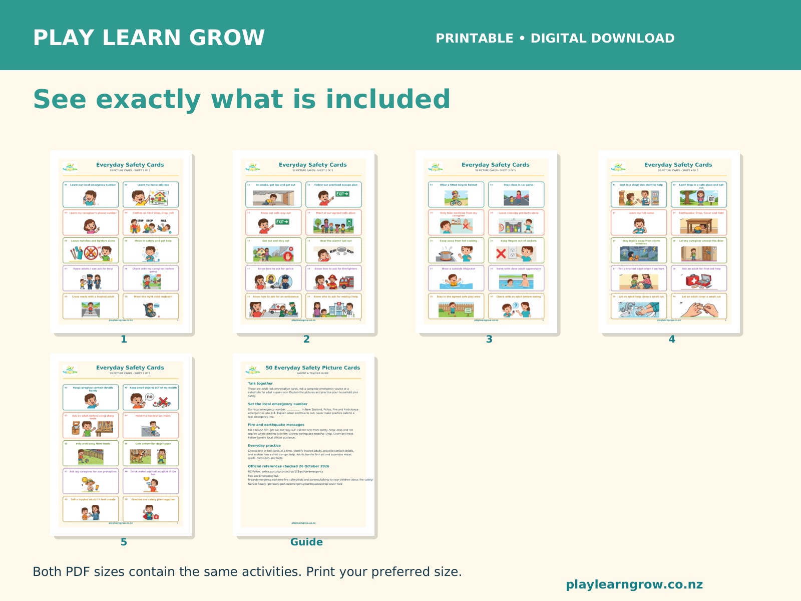 50 Everyday Safety Picture Cards preview 2