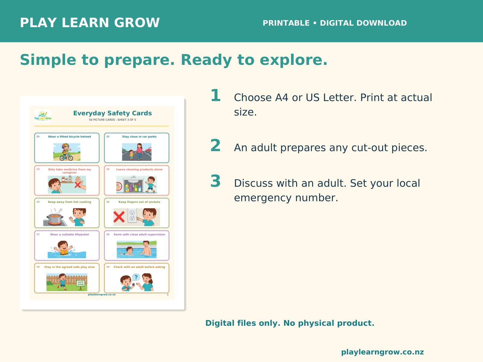 50 Everyday Safety Picture Cards preview 3