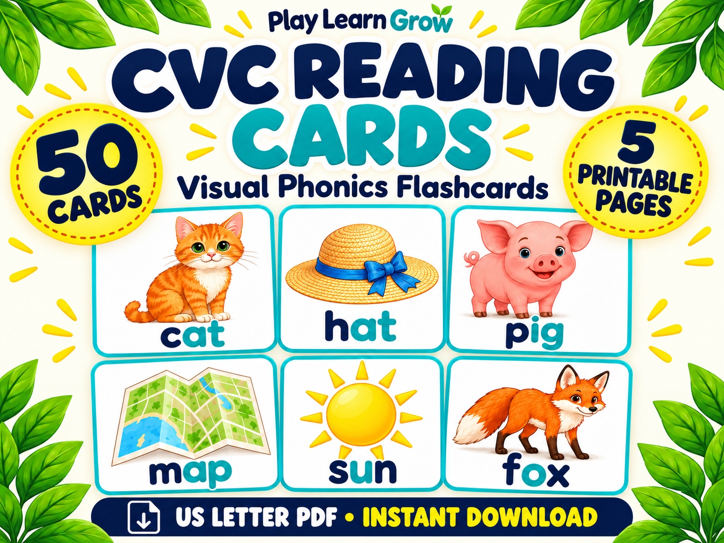 CVC Visual Reading Cards