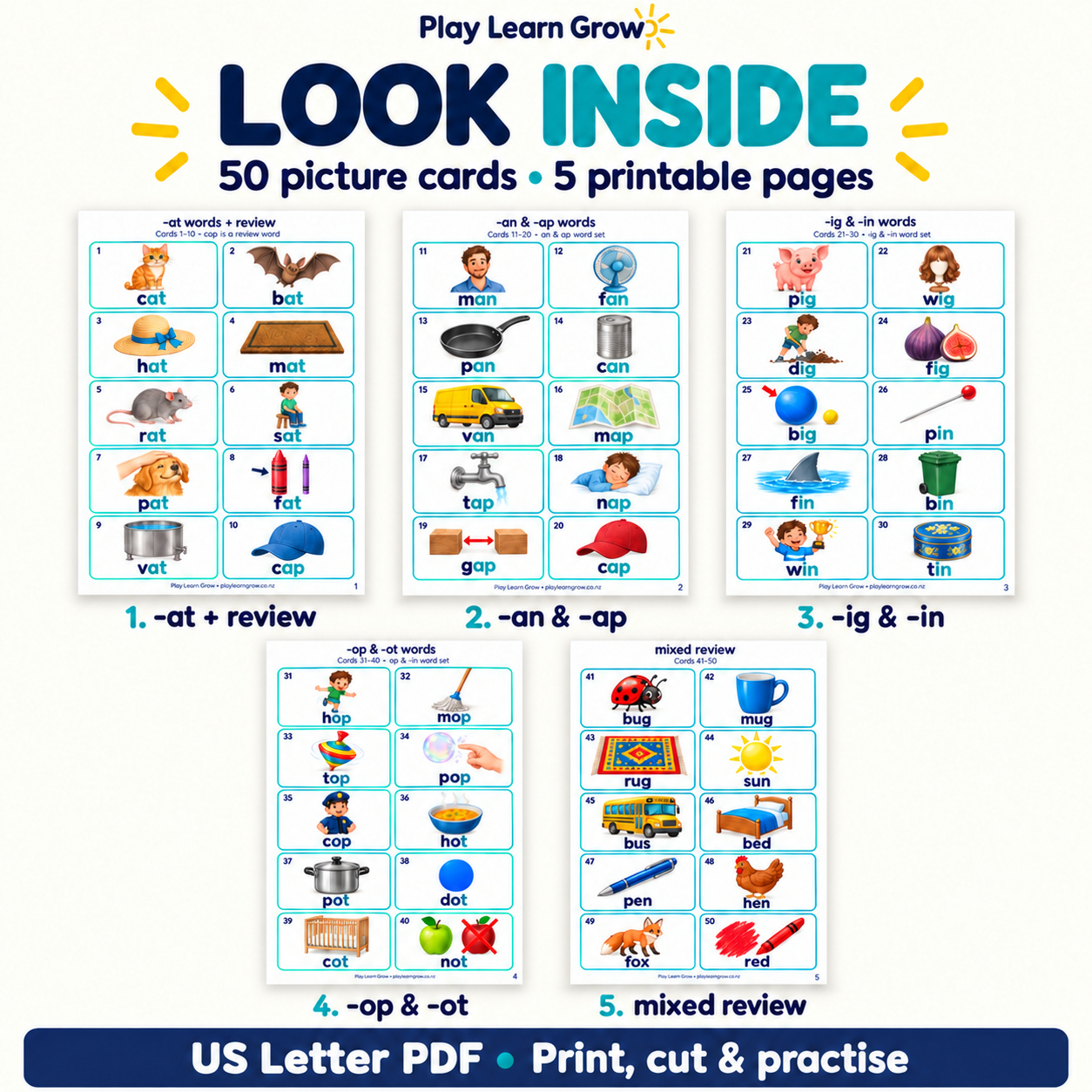 CVC Visual Reading Cards preview 2
