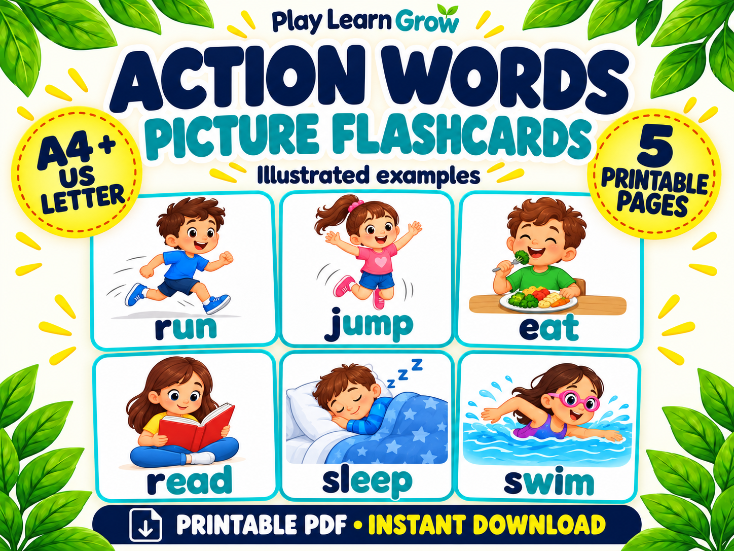Action Words Picture Flashcards