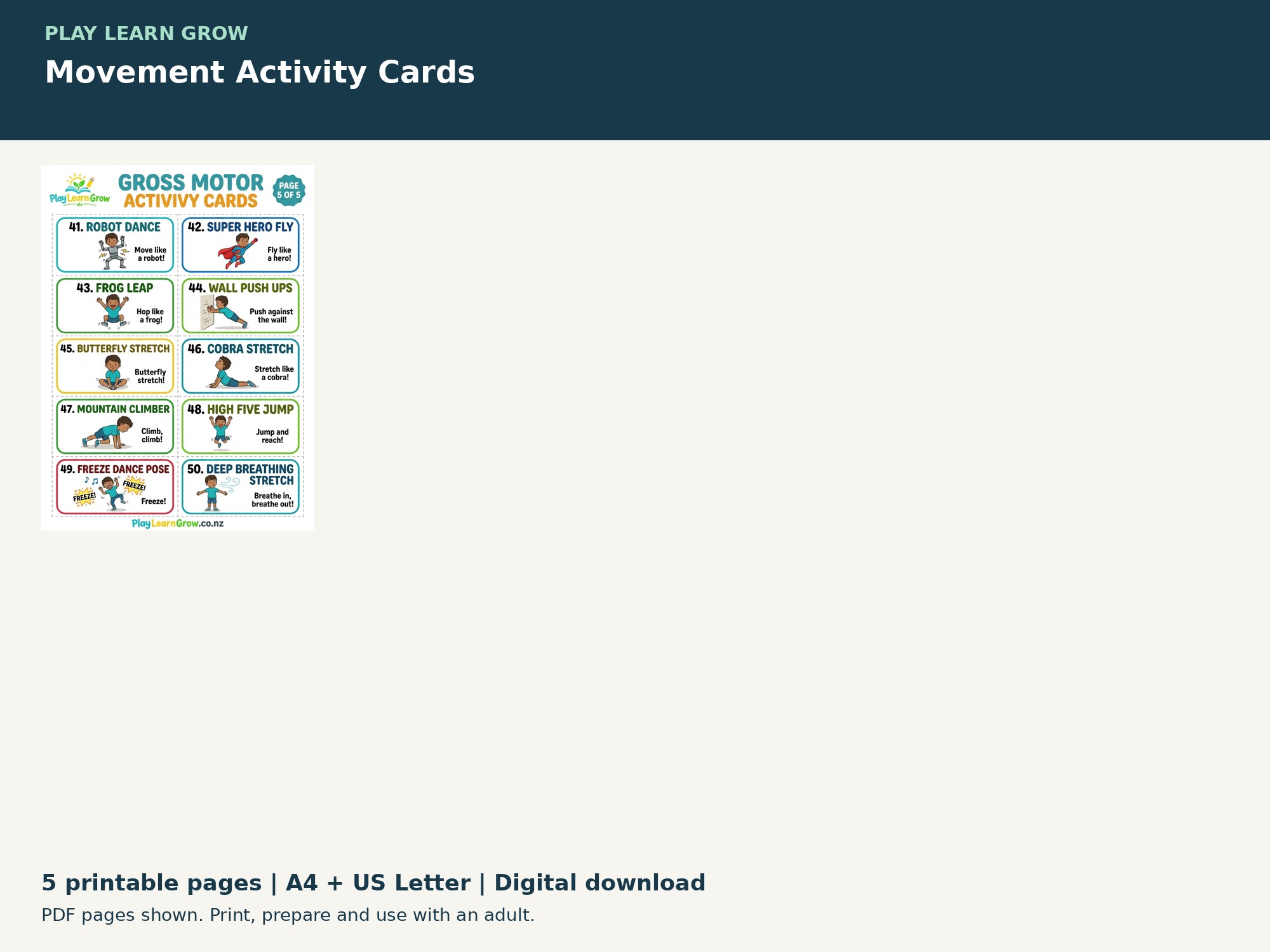 Movement Activity Cards preview 3