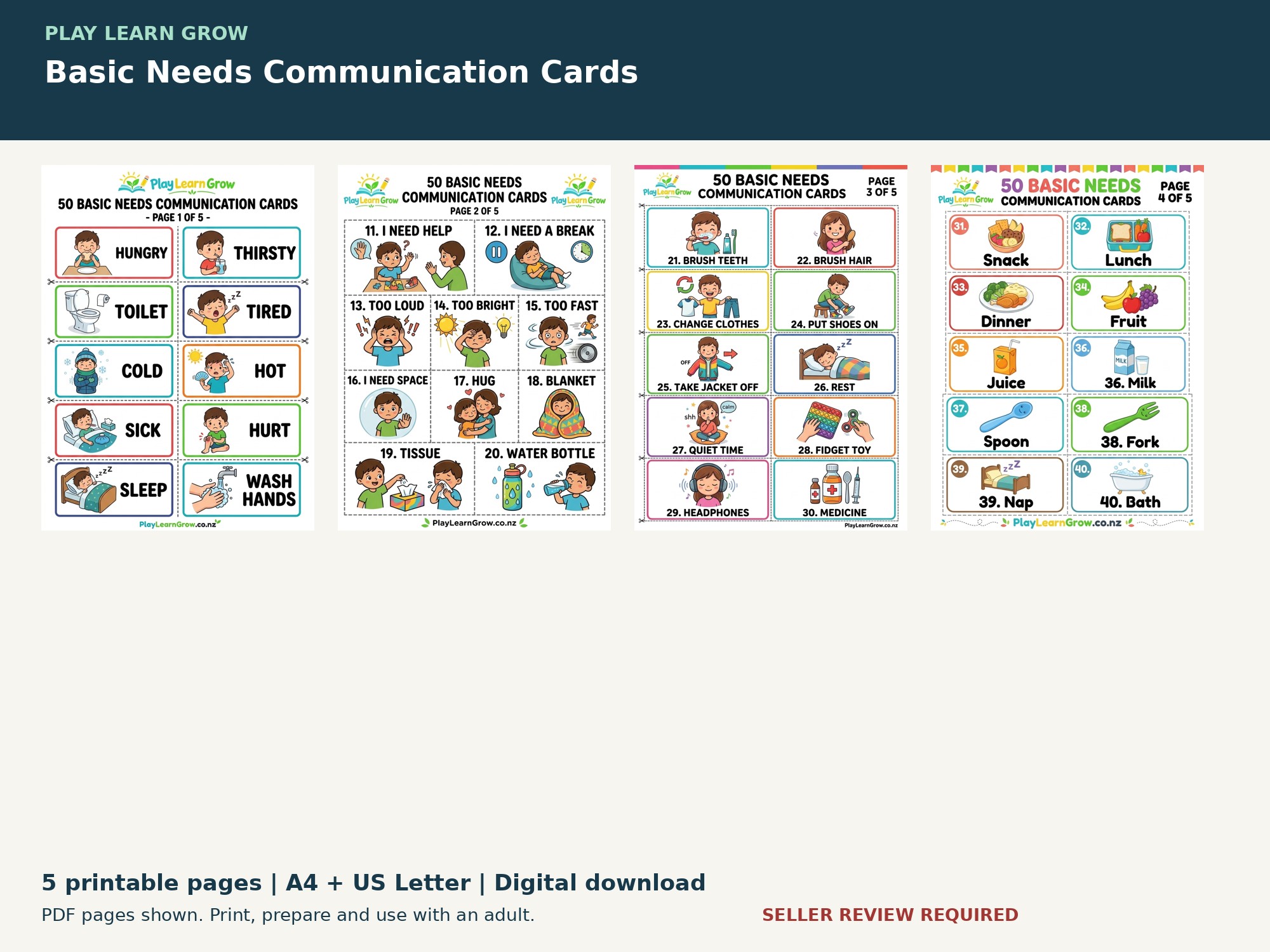 Basic Needs Communication Cards preview 2