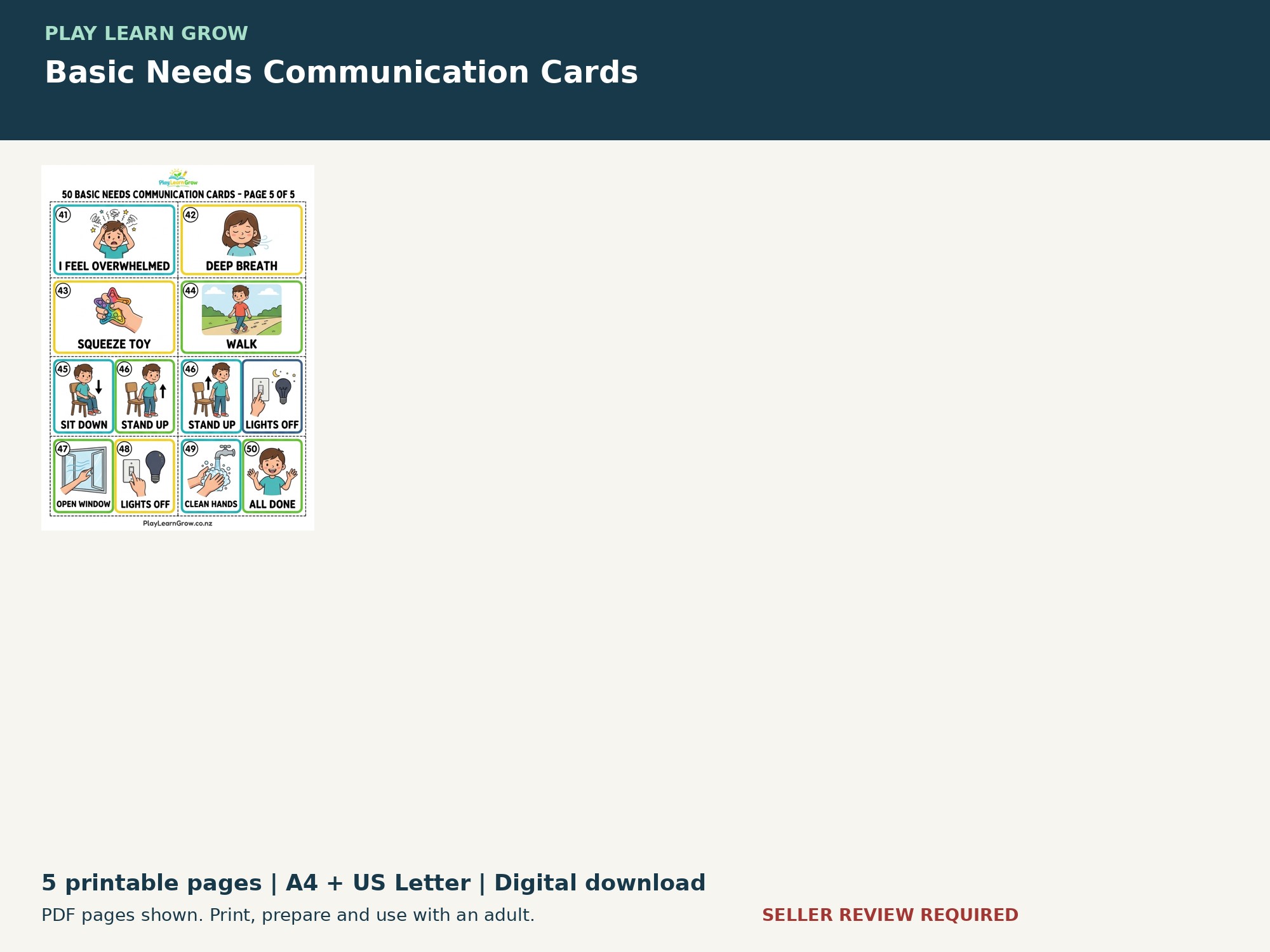 Basic Needs Communication Cards preview 3