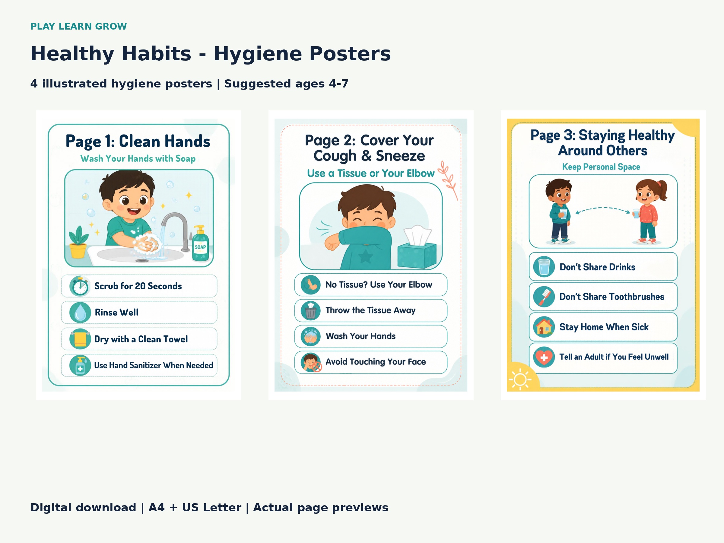 Healthy Habits - Hygiene Posters