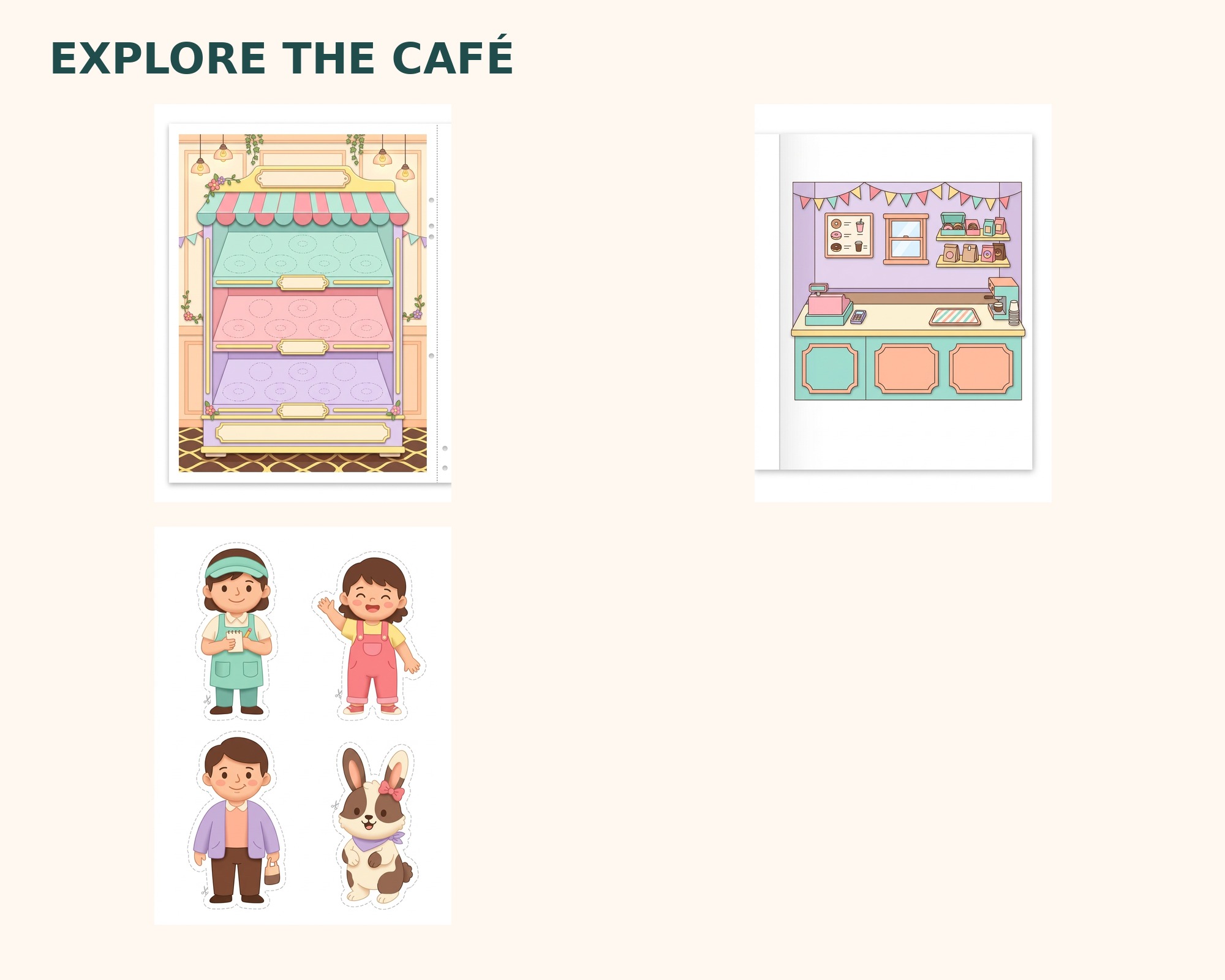 Donut Garden Café — Printable Paper Play Set preview 2