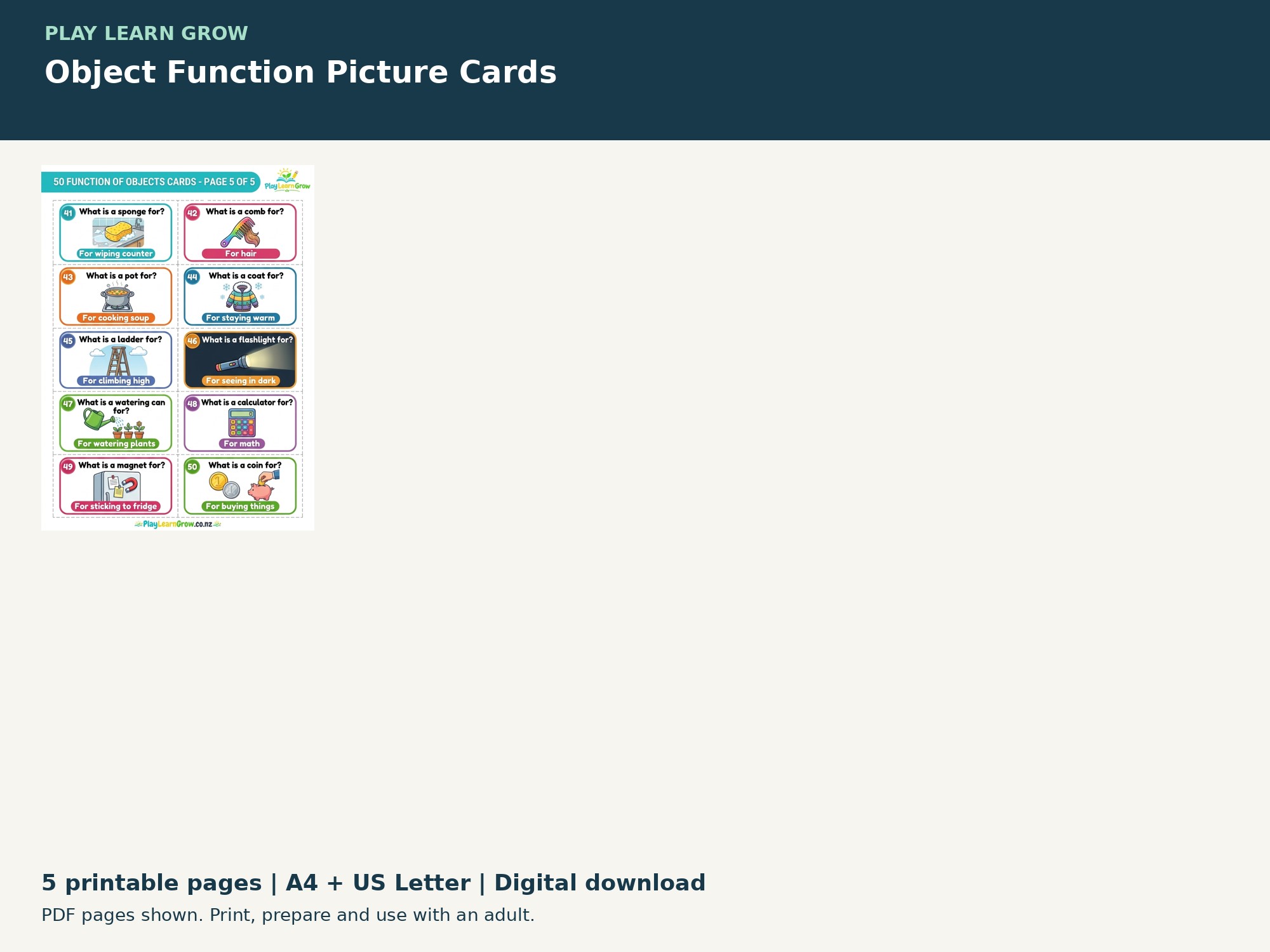 Object Function Picture Cards preview 3