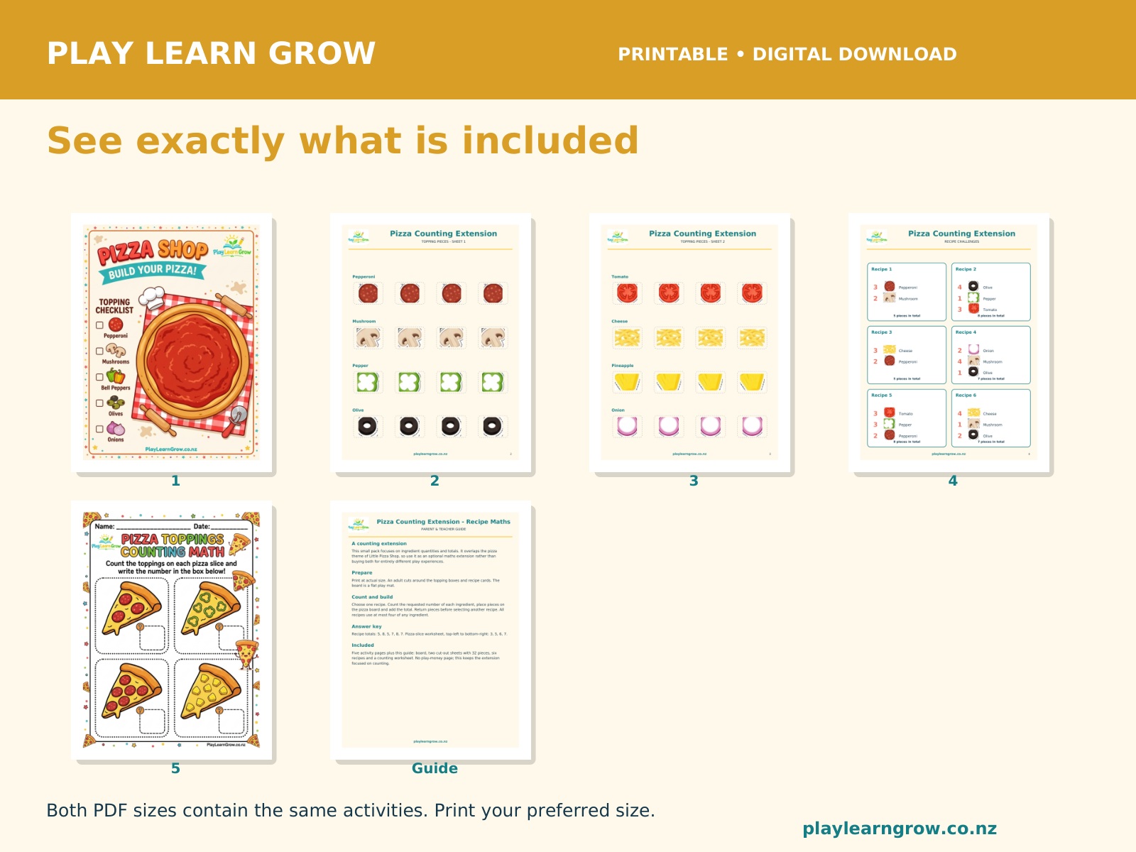 Pizza Counting Extension - Recipe Maths preview 2