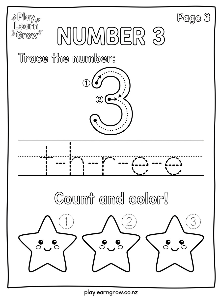 Numbers 1–20 Counting and Tracing Worksheets preview 5